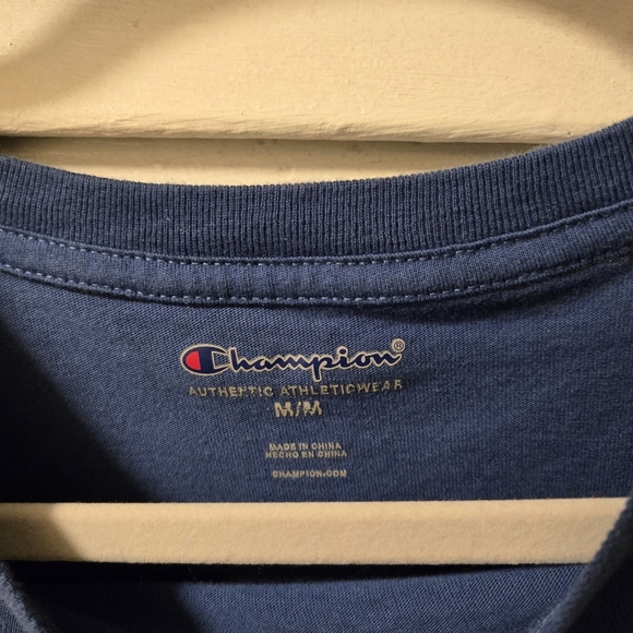Champion  Logo Men's Long Sleeve Shirts - Blue - Picture 10 of 10